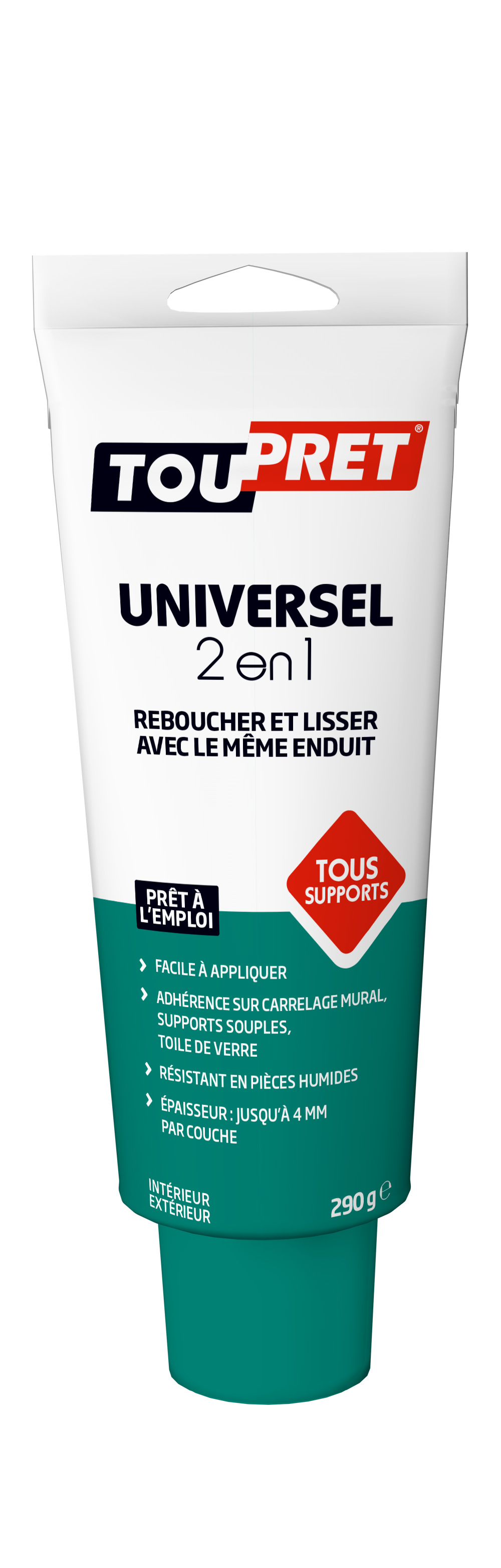 TOUPRET ENDUIT UNIVERSEL 2 EN 1 TUBE 290 G