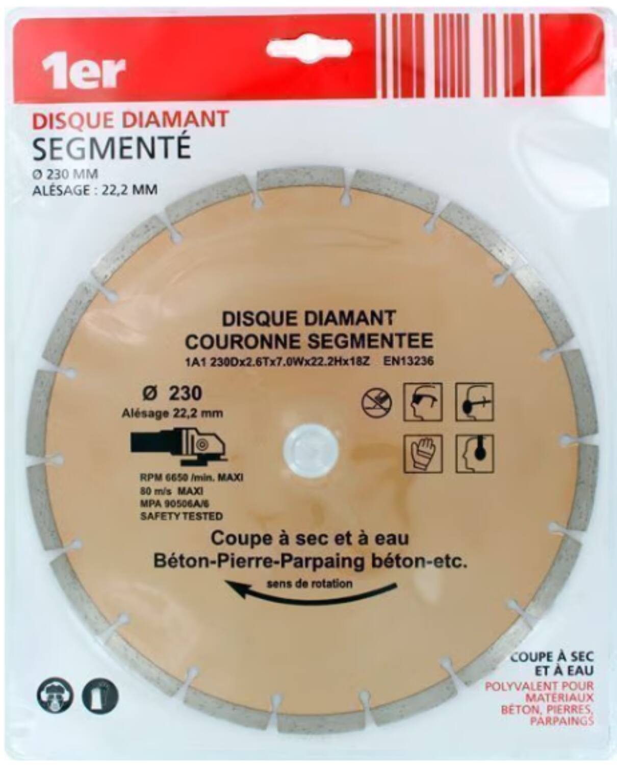 Disque Diamant Matériaux couronne segmentée Ø230mm - 1ER