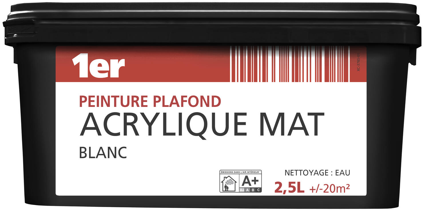 Peinture plafond acrylique blanc mat 2,5L - 1ER