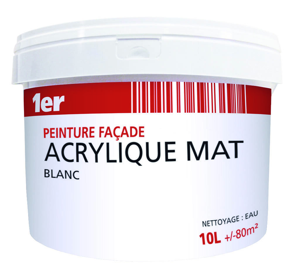 Peinture façade acrylique 10L- blanc - 1ER