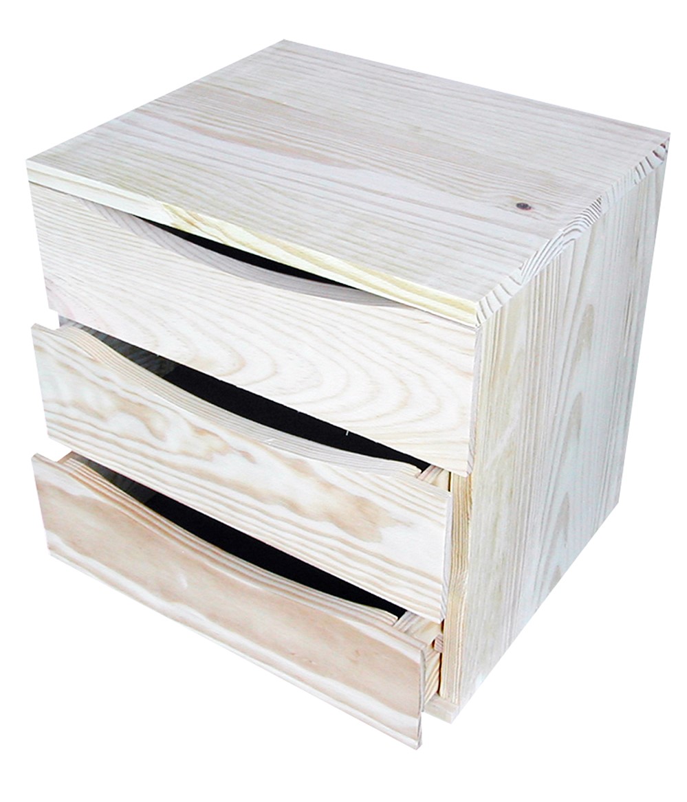 Bloc 3 tiroirs modulable en pin - SERVARY