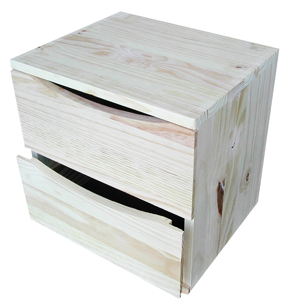 Bloc 2 tiroirs en pin modulable - SERVARY