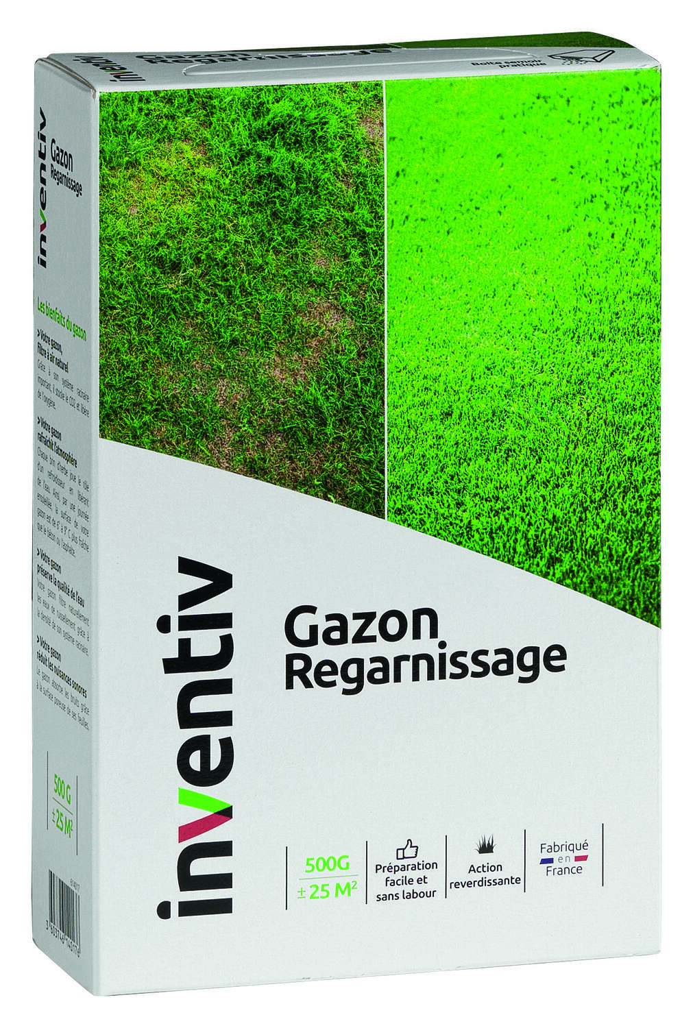 Gazon regarnissage d'entretien boîte semoir 500g - INVENTIV