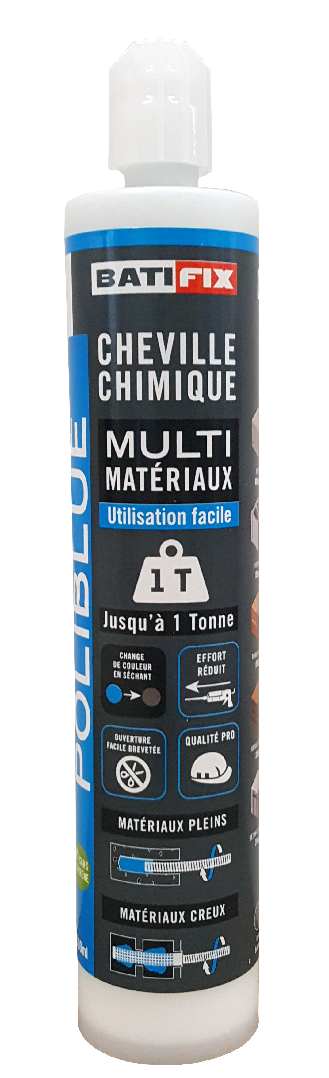Scellement chimique polyester Poliblue Cartouche 300ml - BATIFIX
