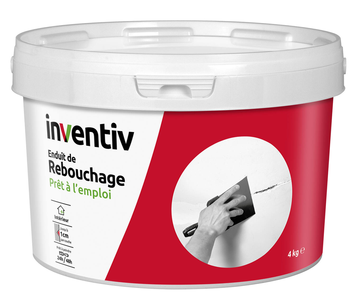 Enduit de rebouchage pate 4kg - INVENTIV