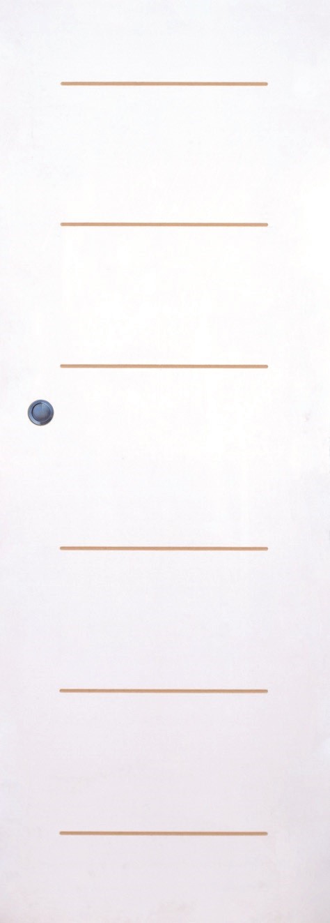 Porte coulissante Linia pré-peinte gravée H.204 x l.83 cm