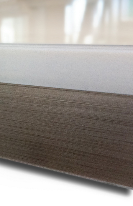Plan de Travail Stratifié HPL Blanc Brillant Chant Duo Blanc/Alu 304x64x3,8cm - SUP BOIS