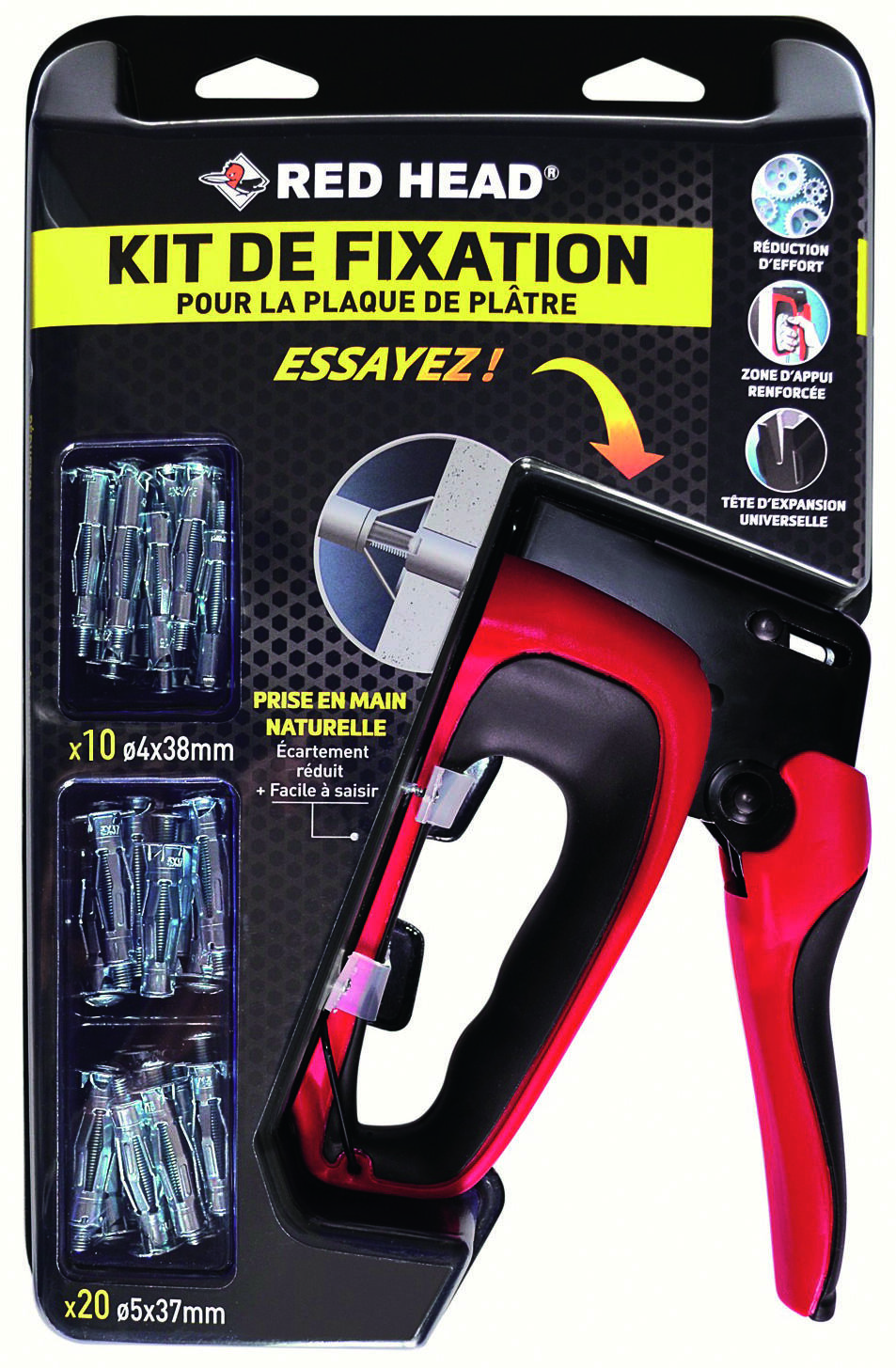 Kit pince métallique Pro Red Force + 40 chevilles - RED HEAD