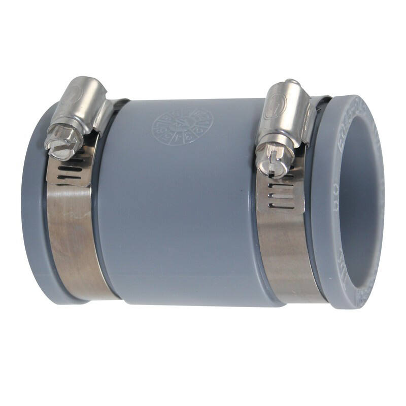 Manchon pvc souple multi-materiaux ff ø 40 de 38 à 45mm gris + colliers inox - INTERPLAST