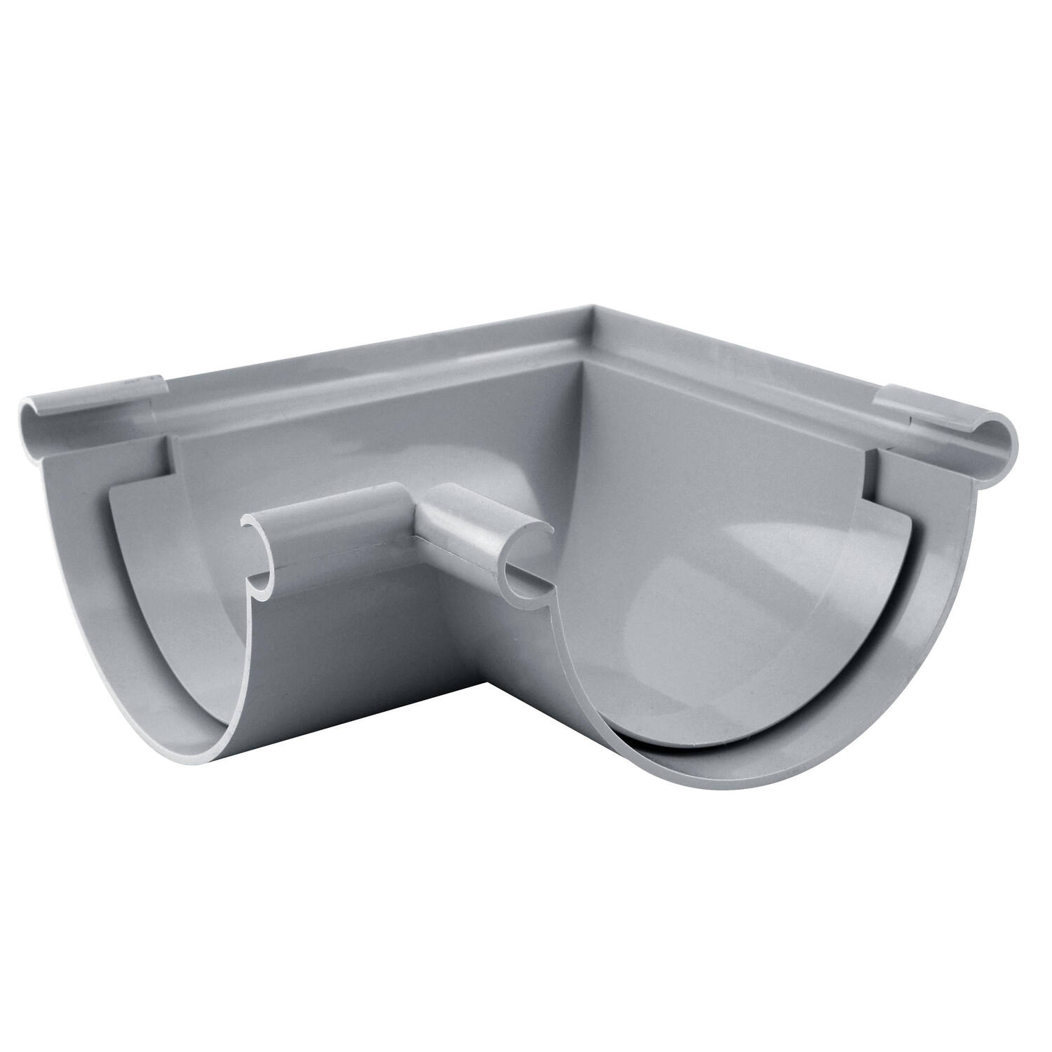 Angle gouttière 90° universel pvc 25 gris à coller - INTERPLAST