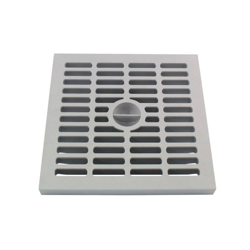 Grille évacuation eau de pluie polypro. 20x20cm Gris - INTERPLAST