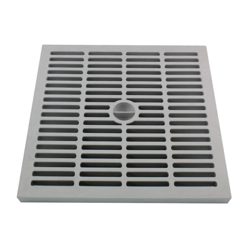 Grille évacuation eau de pluie polypro. 30x30cm Gris - INTERPLAST