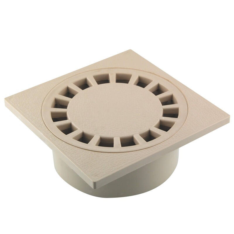 siphon de cour 15 x 15 cm sable sortie intégrée f40 x m50 en abs - INTERPLAST