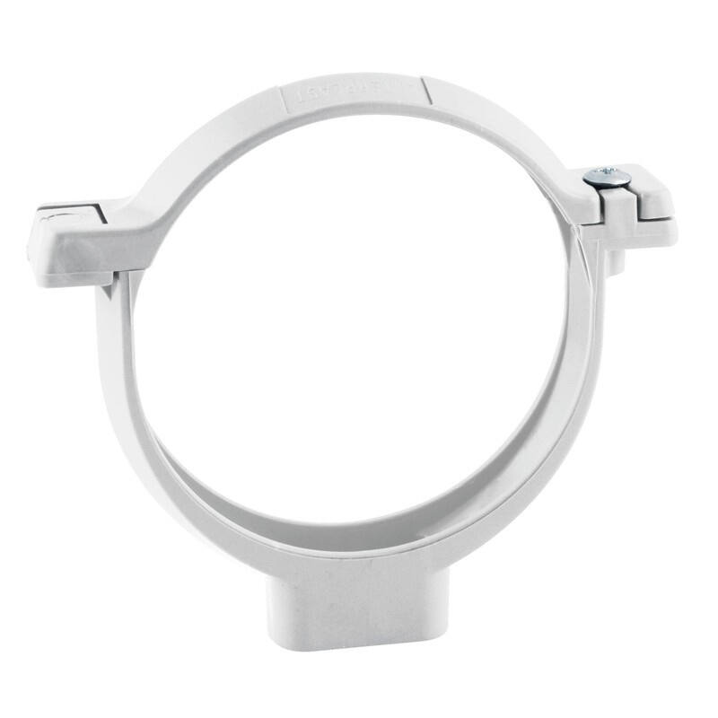 collier de fixation gouttière ø 80 pvc blanc, boulonnerie inox - INTERPLAST