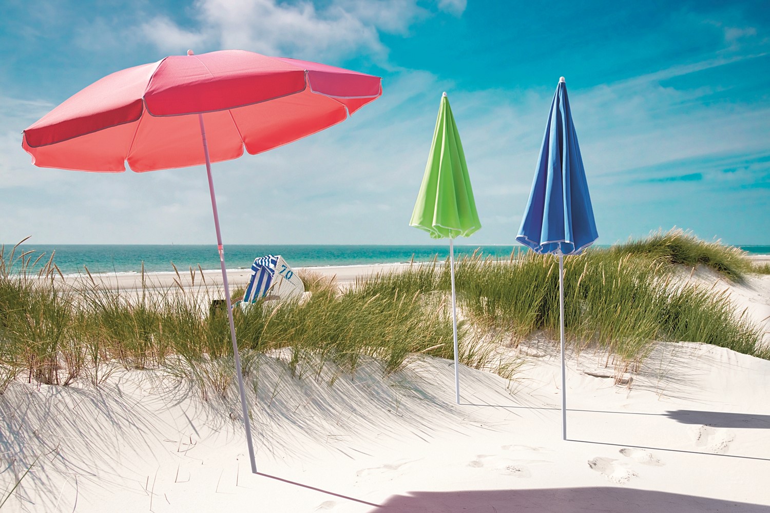 Parasol de plage inclinable Ø1,80m anis