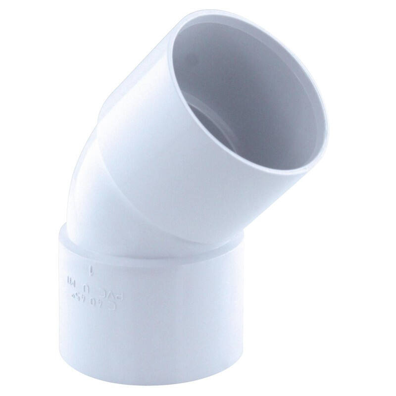 coude pvc 45° ff ø 40 blanc - INTERPLAST