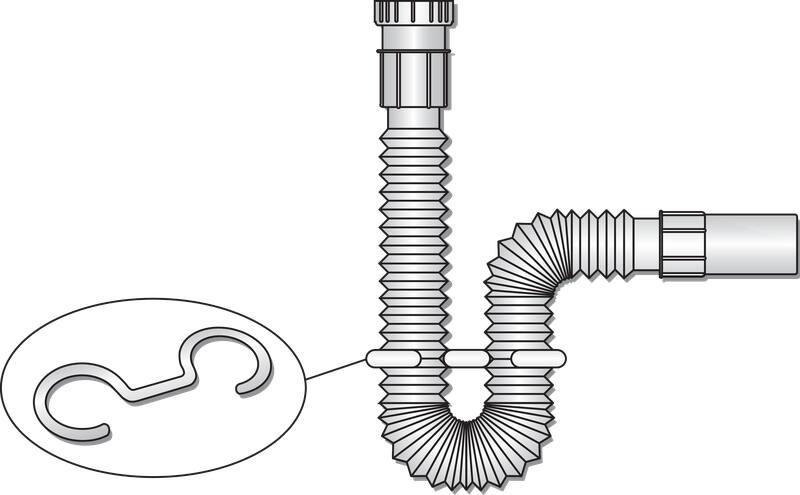 Raccord flexible ext. blanc ppl abs m ø 32 de 30 à 80cm f 1 1/4 - INTERPLAST