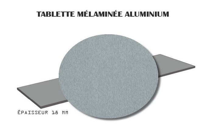 Tablette mélaminée Aluminium 18mm 80x30cm