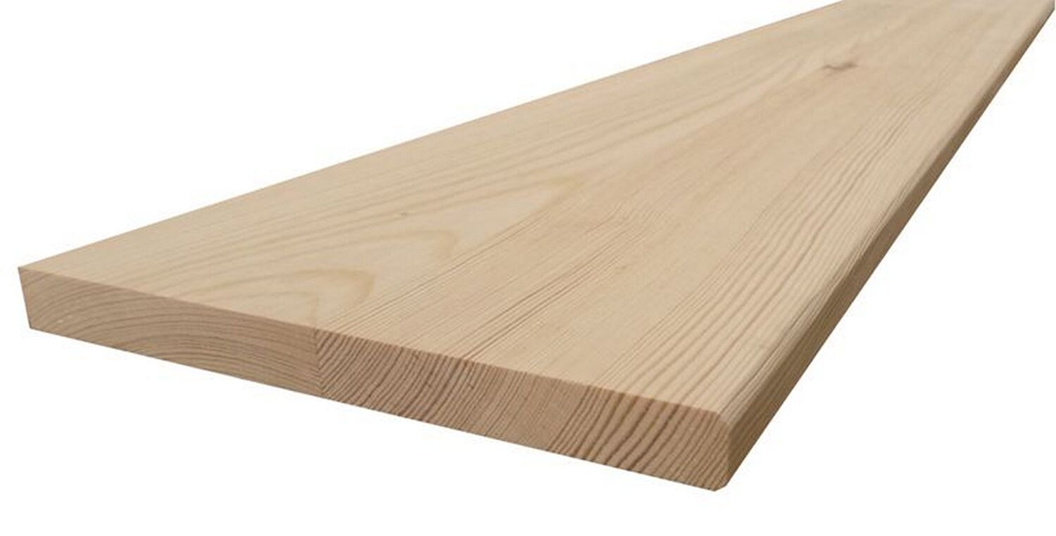 Tablette pin rustique bord arrondi 18mm 120x30cm