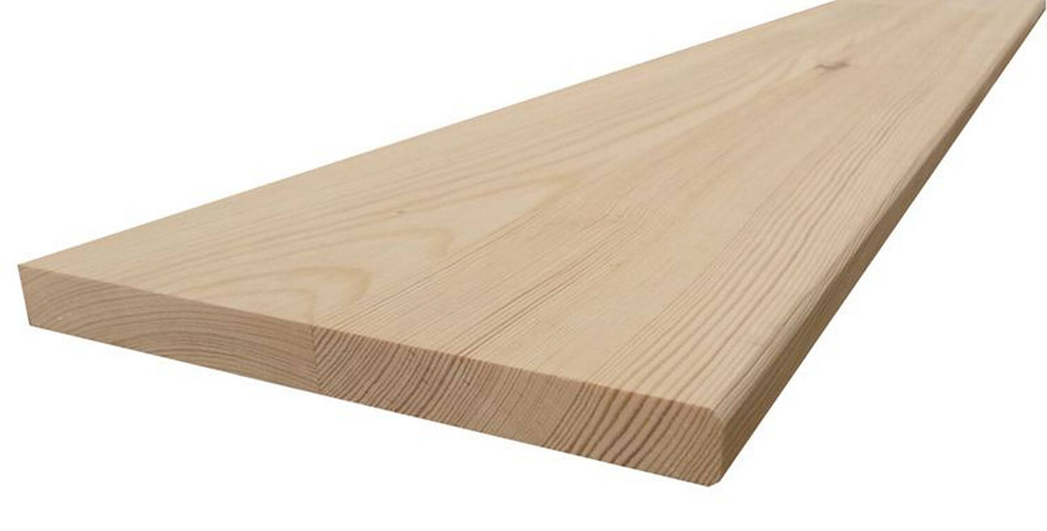 Tablette pin rustique bord arrondi 22mm 240x40cm