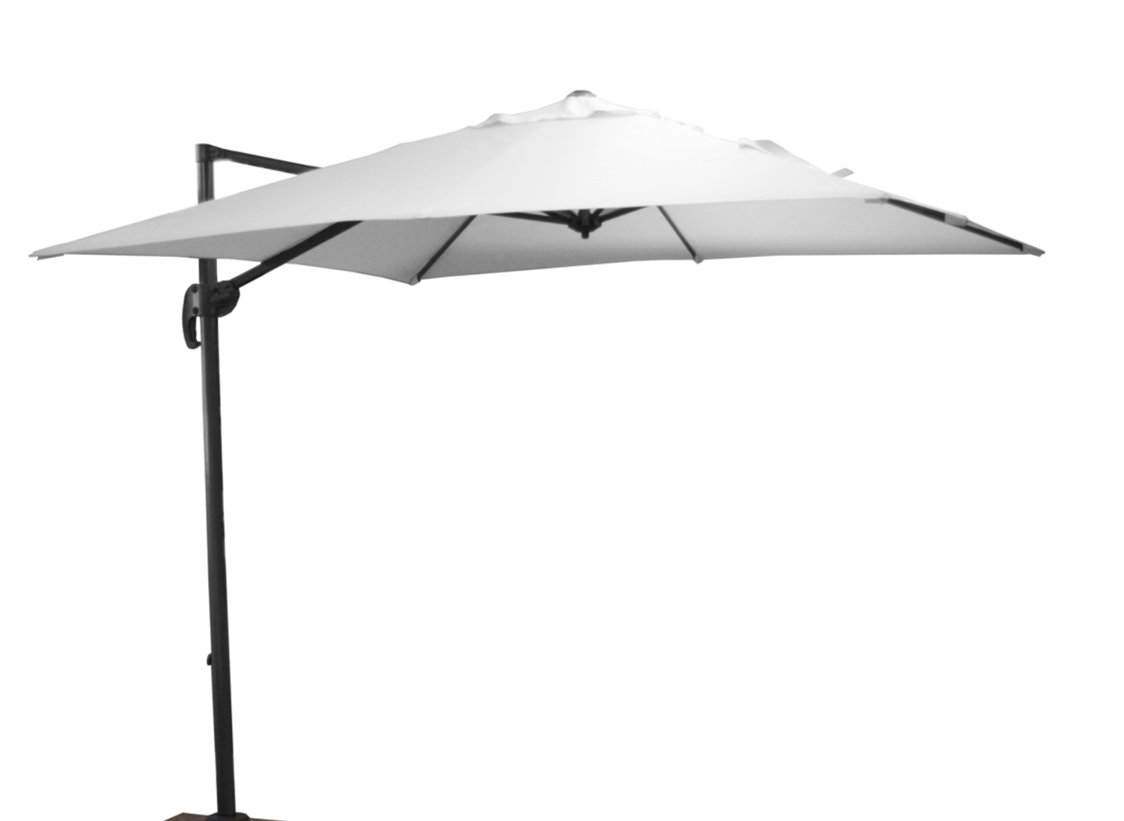 Parasol déporté carré Roma 2,5x2,5m Blanc - PRO LOISIRS